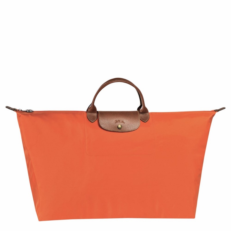 Orange Longchamp Le Pliage Original M Men's Travel Bags